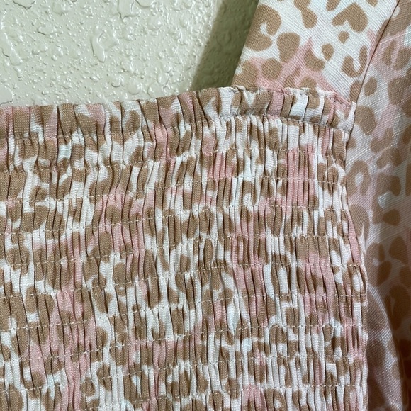 Nine West smocked peplum animal print top - Picture 3 of 10